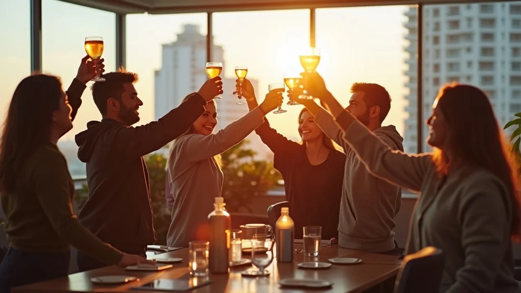 OC startup team celebrates closing new enterprise deal—building business momentum