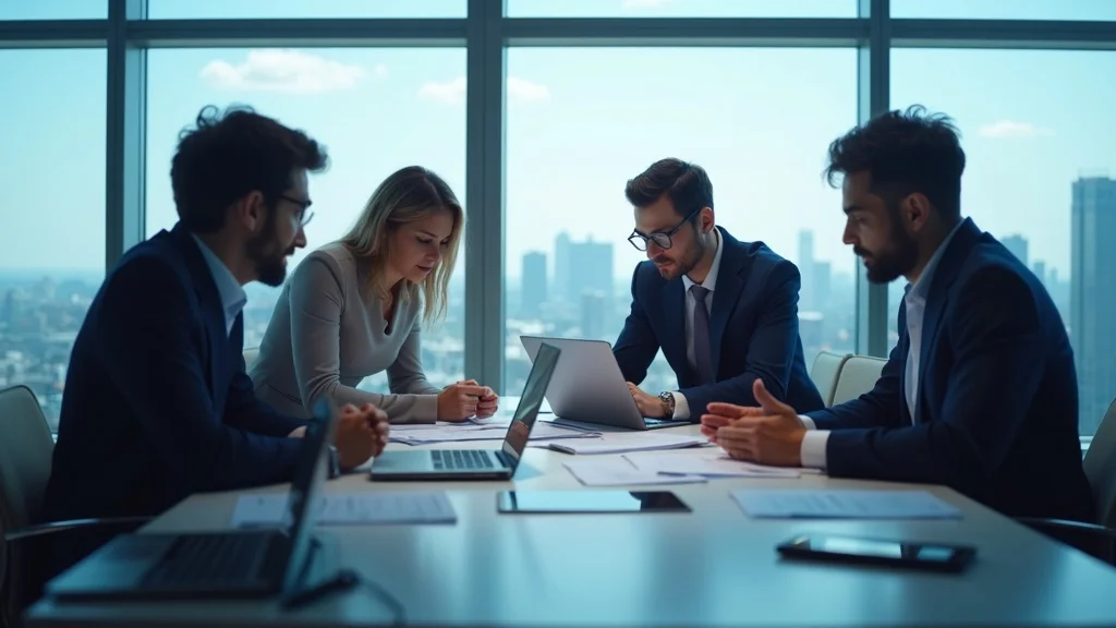 Professional startup founders discussing business plans in a modern office, exemplifying effective startup business plans and investor engagement.