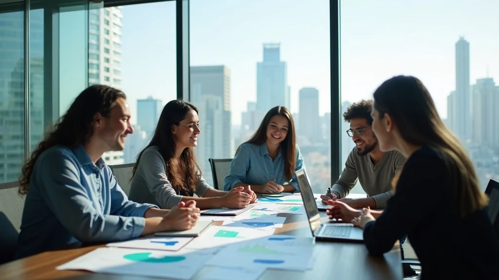Diverse leadership team planning startup scaling strategies with insights from a scaling startups guide