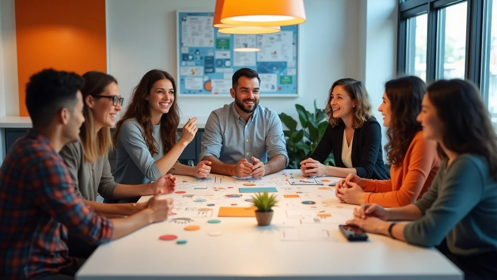 Orange County tech startup team brainstorming brand strategy and digital marketing in an incubator