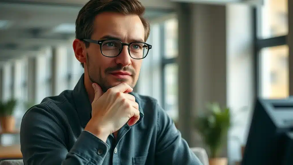 Focused SaaS founder recording a founder-led content video emphasizing authentic founder-led storytelling B2B