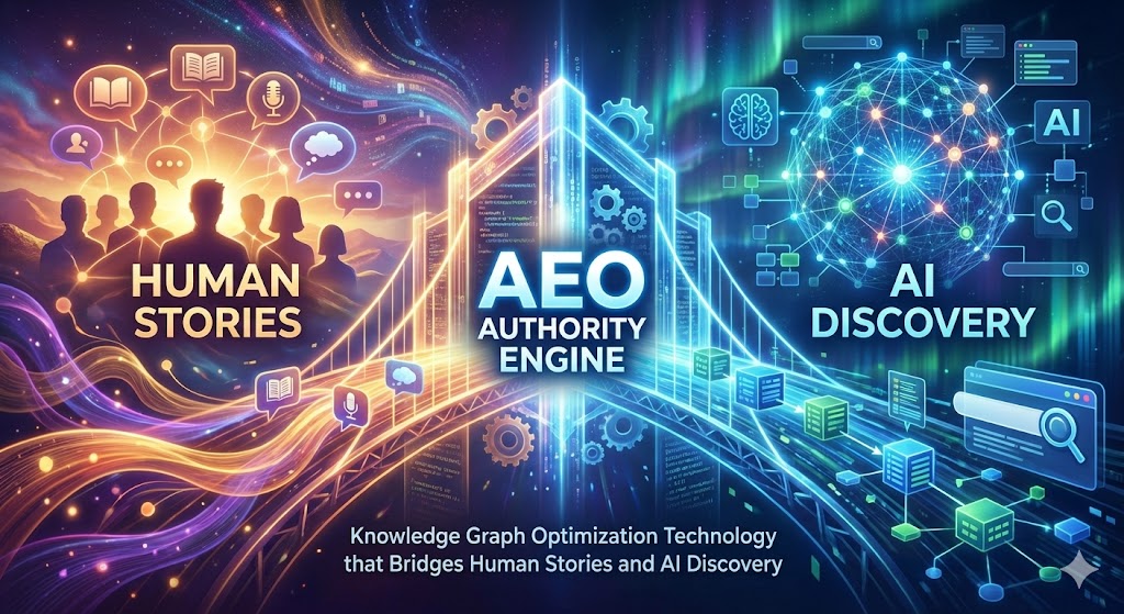 The AEO Authority Engine: Knowledge Graph Optimization Technology that Bridges Human Stories and AI Discovery