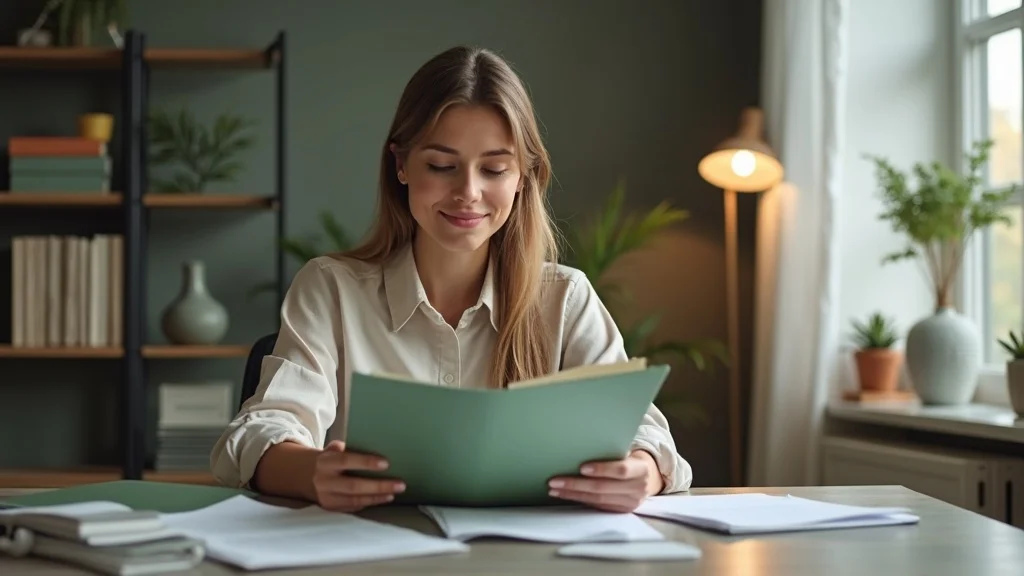 Calm individual securing tax documents after using individual tax return services Irvine