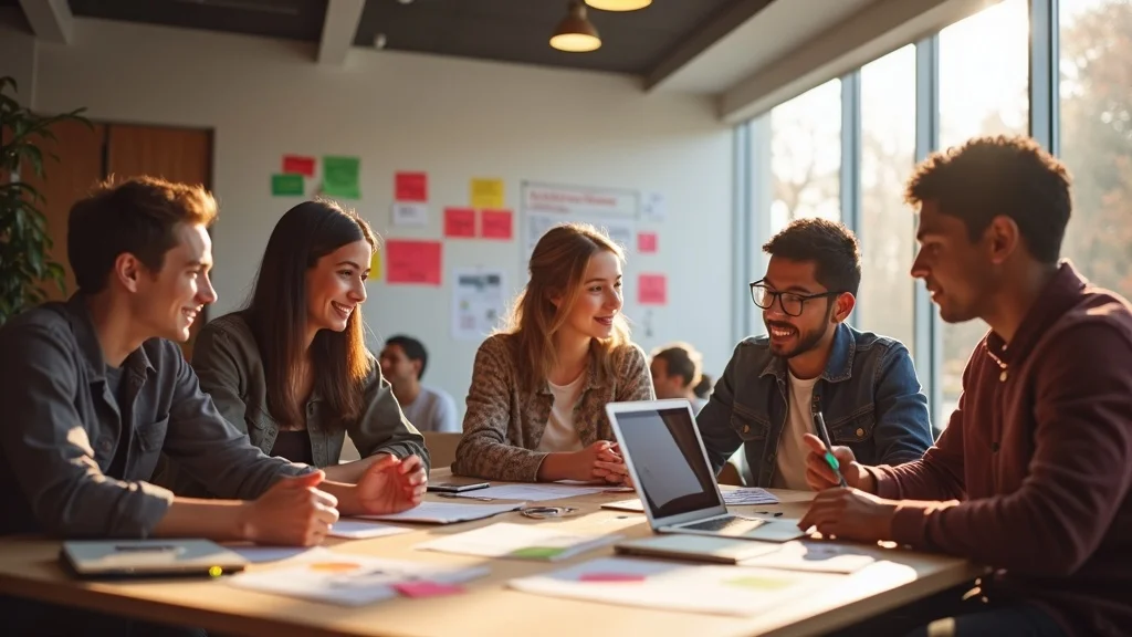 Student entrepreneurs brainstorming at Chapman University Leatherby Center, illustrating regional investment for startups