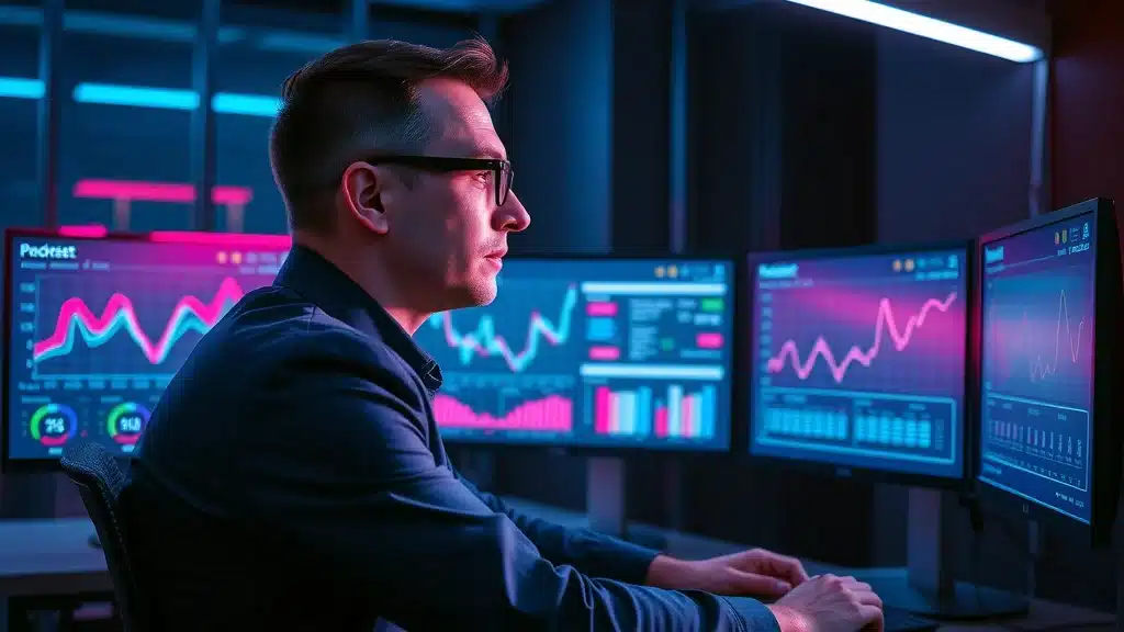 Modern brand strategist observing competitor brand presence showing risks of ignoring AI search future