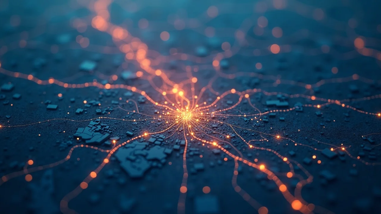 Detailed Orange County map with business hotspots and AI data overlays indicating local SEO relevance