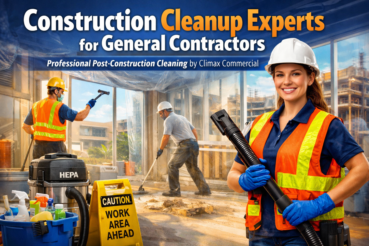Construction Cleanup Experts for Orange County General Contractors: Professional Post-Construction Cleaning by Climax Commercial Cleaning