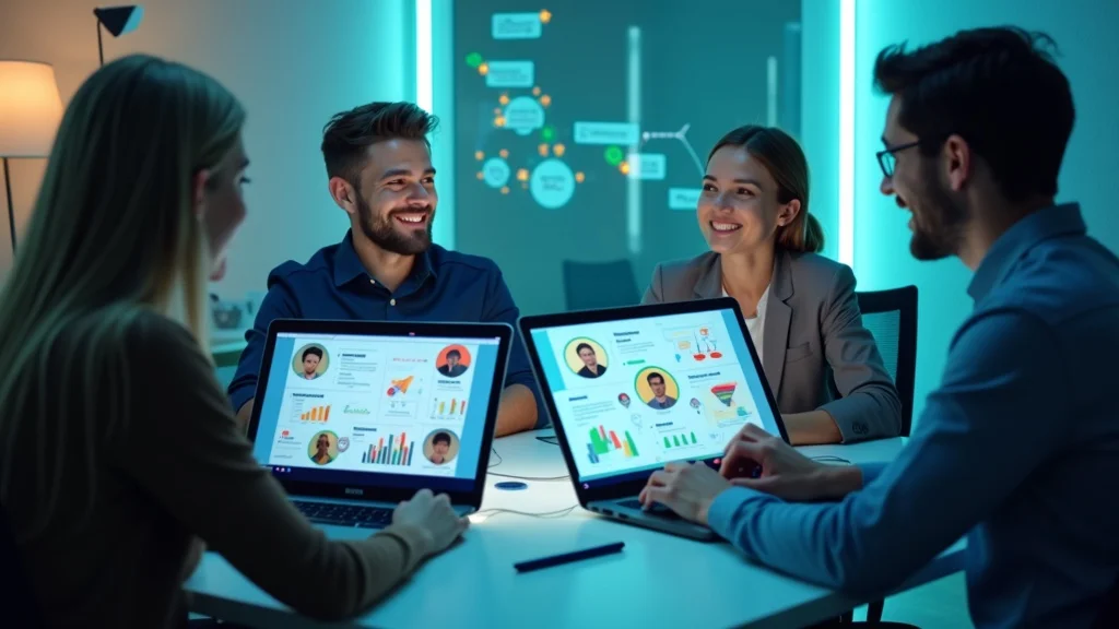 startup founders engaged in a virtual networking call in a collaborative online community setting