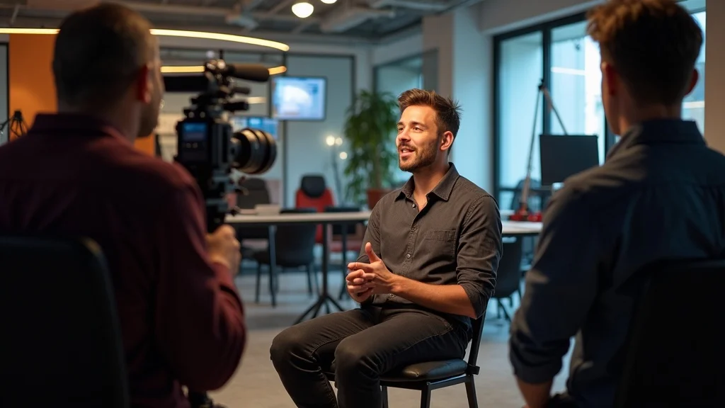 Authentic Orange County founder filmed for a startup spotlight interview. Elevating authority for the best Orange County startup fundraising platforms.