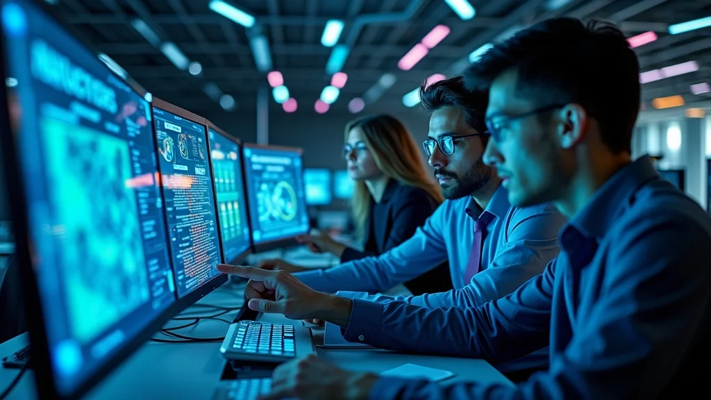 Next-gen cybersecurity hub — Cybersecurity experts monitor threat dashboards in advanced operation center, preemptive cybersecurity, 2026 supply chain risk management