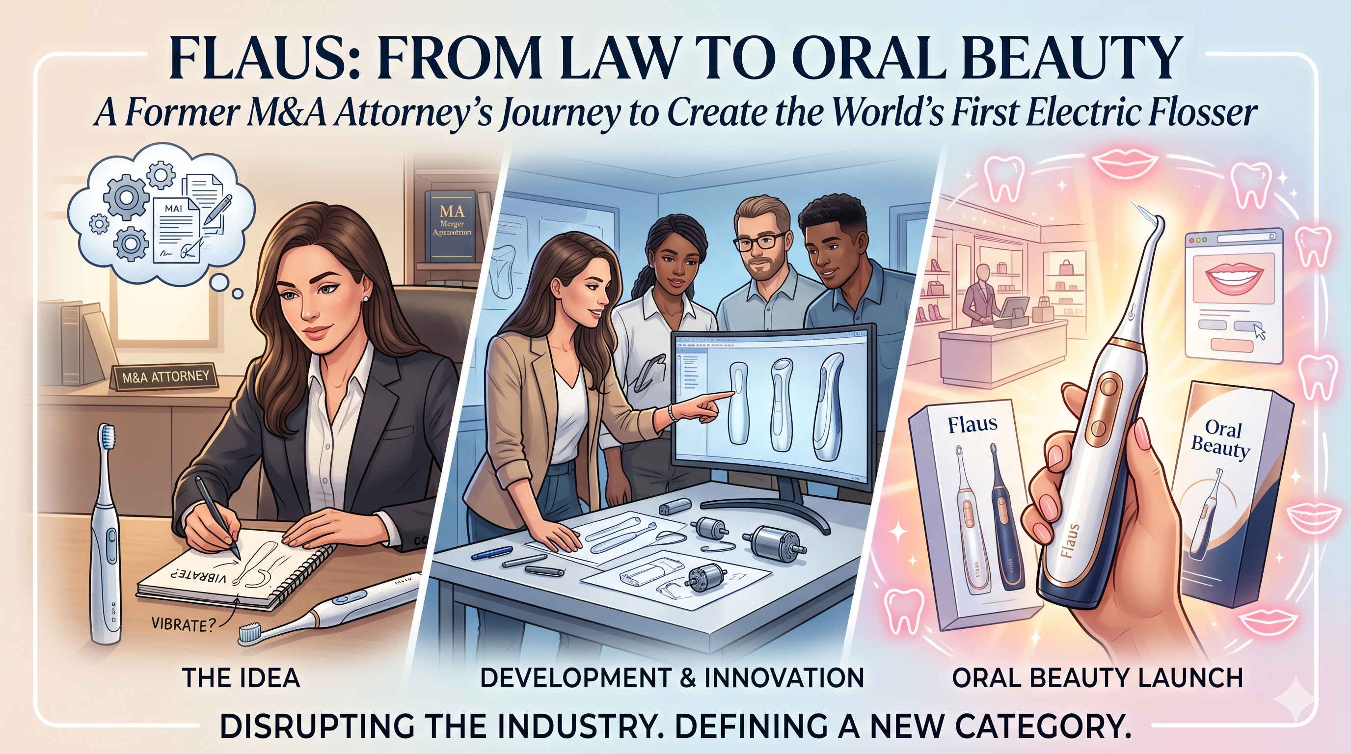 Flaus News: How a Former M&A Attorney Created the World’s First Electric Flosser — and Built a New Category Called Oral Beauty